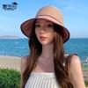 8456 Spring and summer bow bucket hat travel versatile sun hat children splicing sunscreen shade straw hat