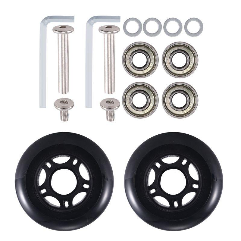 AEE2-75Mmx 24Mm Luggage Suitcase Replacement Wheels , PU Swivel Caster Wheels Bearings Repair Kits, A Set Of 2