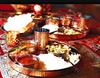 Dinner Set Copper Steel Solid Hand Made Kitchen Plate  (Set Of 8 Pieces Including Fork Spoon)