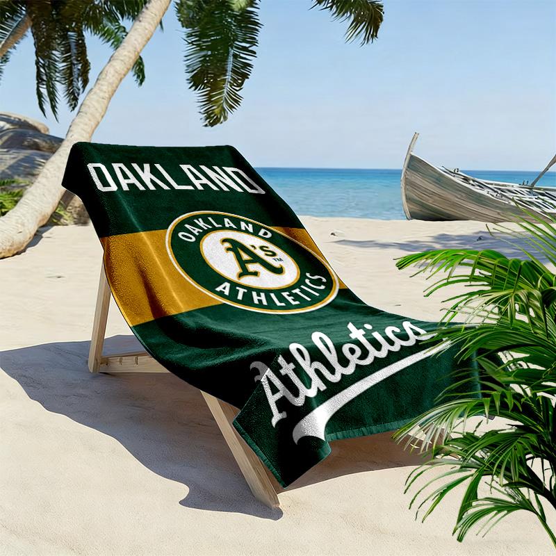 Oakland Athletics Print Beach Towel, Large Soft Quick Dry Towel for Beach Camping Swimming