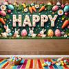 Easter Bunny Decoration Background Easter Eggs Banner Photography Props Outdoor Garden Decors Easter Party Home Supplies 2025