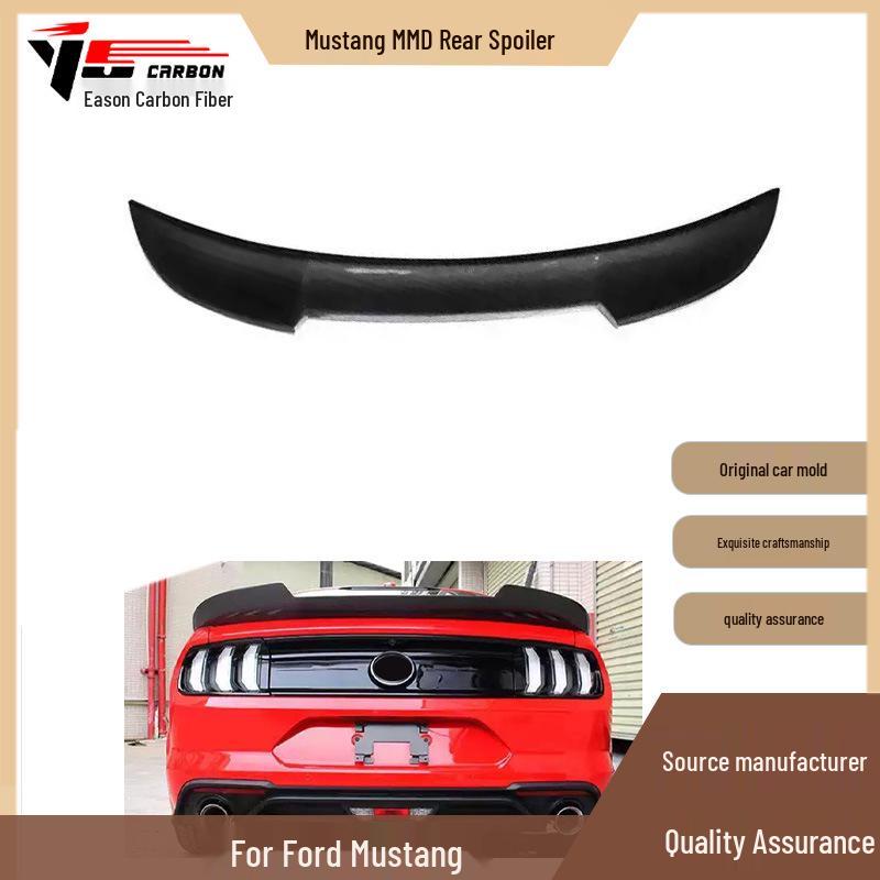 Carbon Fiber Rear Spoiler for 2015-2020 Mustang Yes чёрный