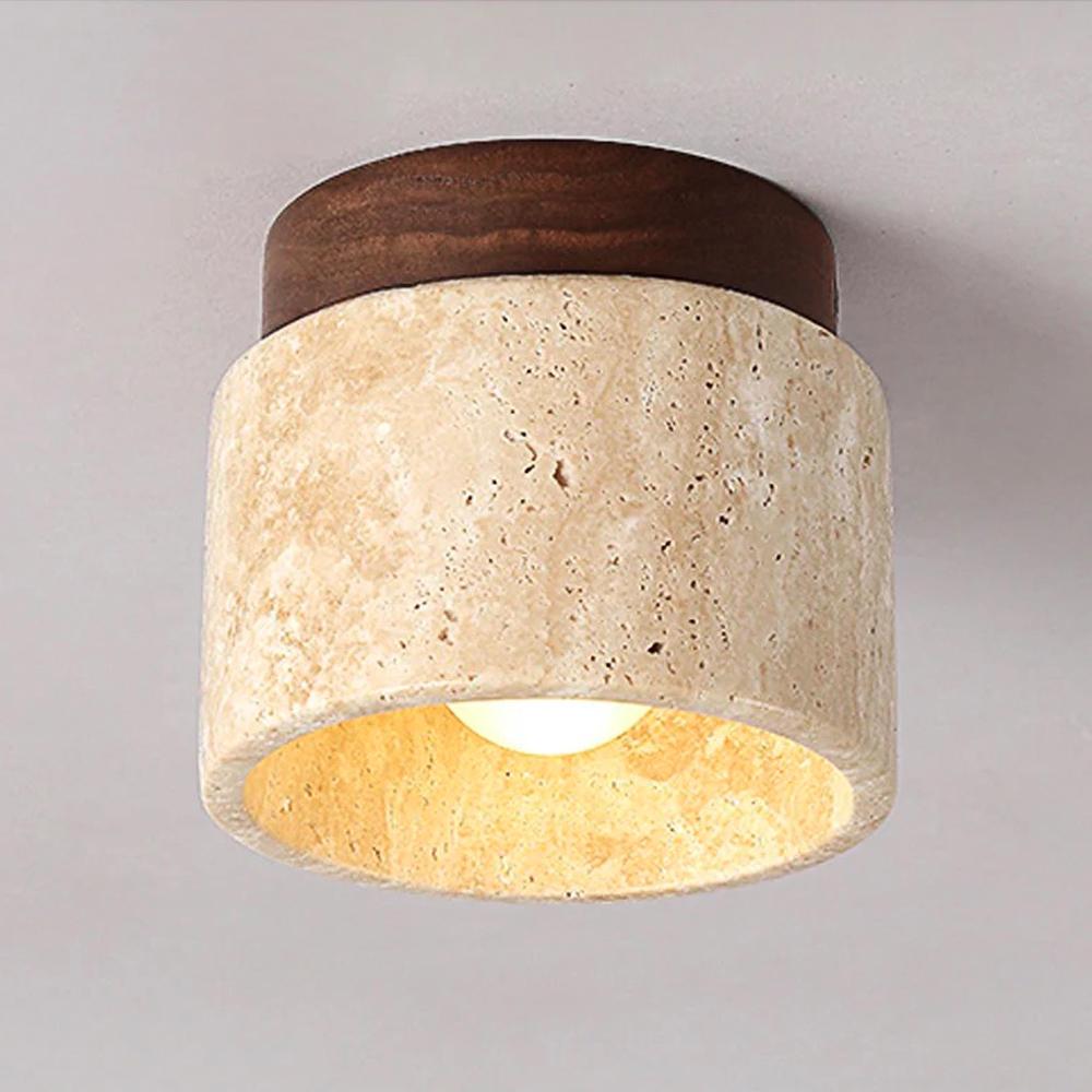 Modern Style Wabi Sabi Pendant Lamp New Yellow Travertine LED Lamp for Bedroom Lobby Restaurant Hotel Aisle Corridor