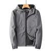 Ανδρικό Ανοιξιάτικο/Φθινοπωρινό Υπαίθριο Αδιάβροχο - Αναπνέον, Γρήγορο Στέγνωμα, Ελαστικό, Φαρδιά Γραμμή Μπουφάν με Κουκούλα για Καθημερινή Χρήση