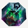 Maleficent, Villains Themed Automatic Opening and Closing Umbrella, Brightly Colored 8-rib Portable Umbrella, Suitable for Men and Women, A
