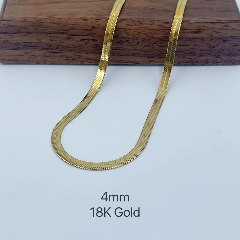 2mm 3mm 4mm 5mm Minimalist Snake Chain Necklace Choker Stainless Steel Herringbone Gold Color Jewelry For Women and Men