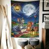 Tom and Jerry B Wall Hanging Printed Fabric Blanket Decorative Tapestries for Bedroom Living Room Home Decor