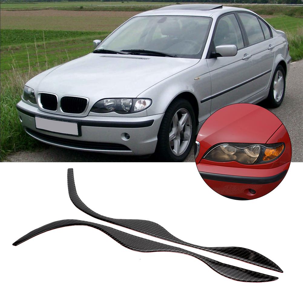 Carbon Fiber Headlight Eyebrows Trim Sticker Fits for E46 323i 328i 330i 325i 19992004