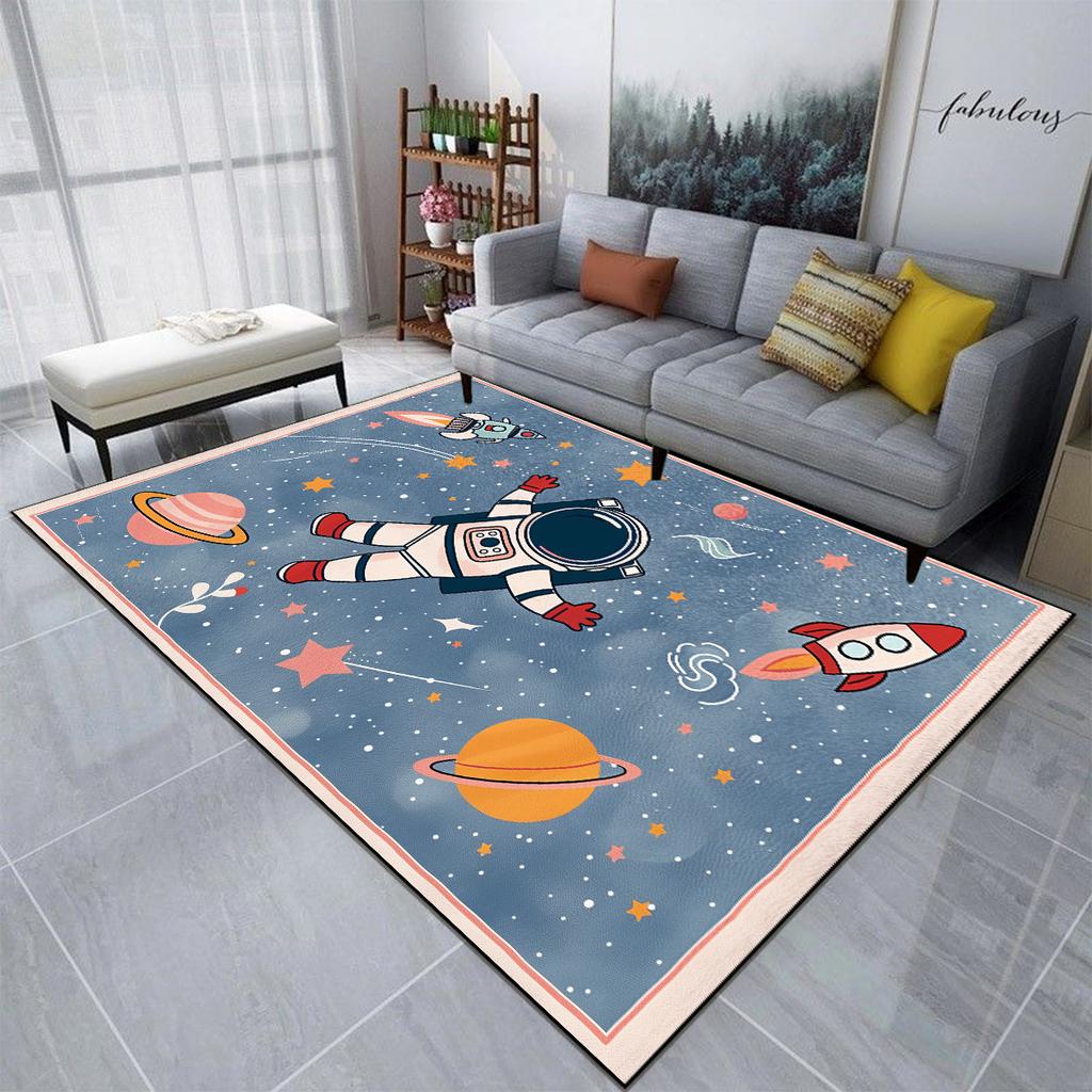 Spaceman Animation Carpet for Living Room Ins Children's Room Large Size Soft Rugs Cute Style Non-slip Washable MAT Customizable