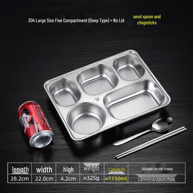 

304 Stainless Steel Divided Lunch Box