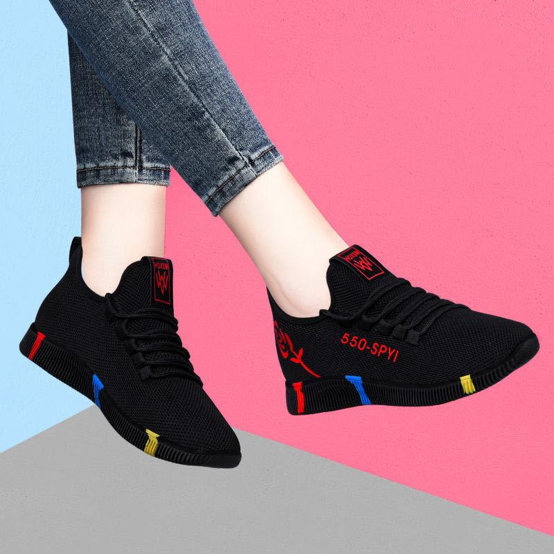 

Женская обувь летняя спортивная и для отдыха сетчатая дышащая fly-knit обувь универсальная вязаная беговая обувь удобная и универсальная 36