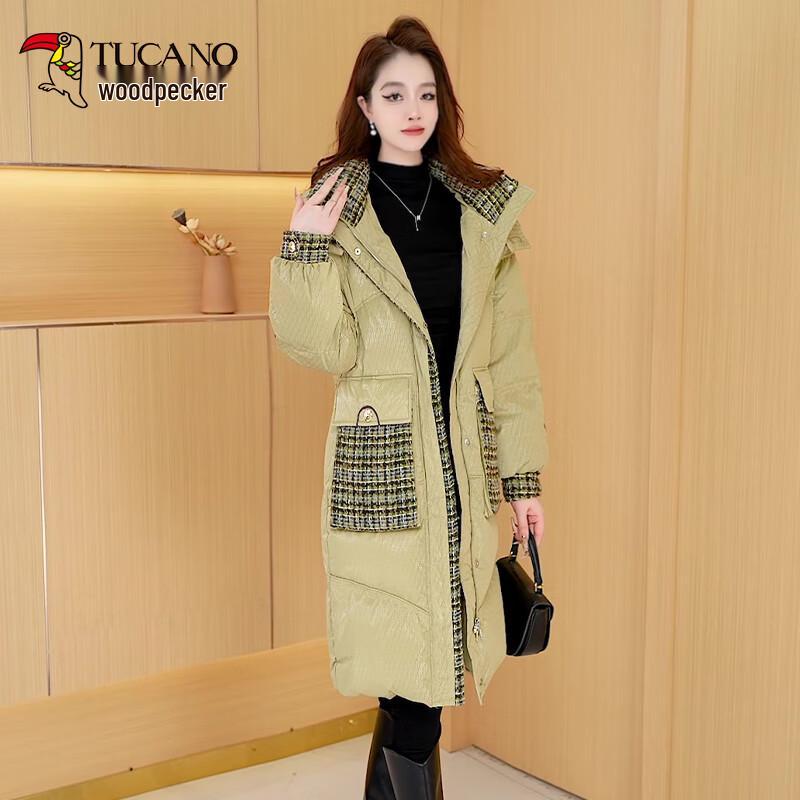 Woodpecker Women's Fashion Patchwork Hooded Down Jacket