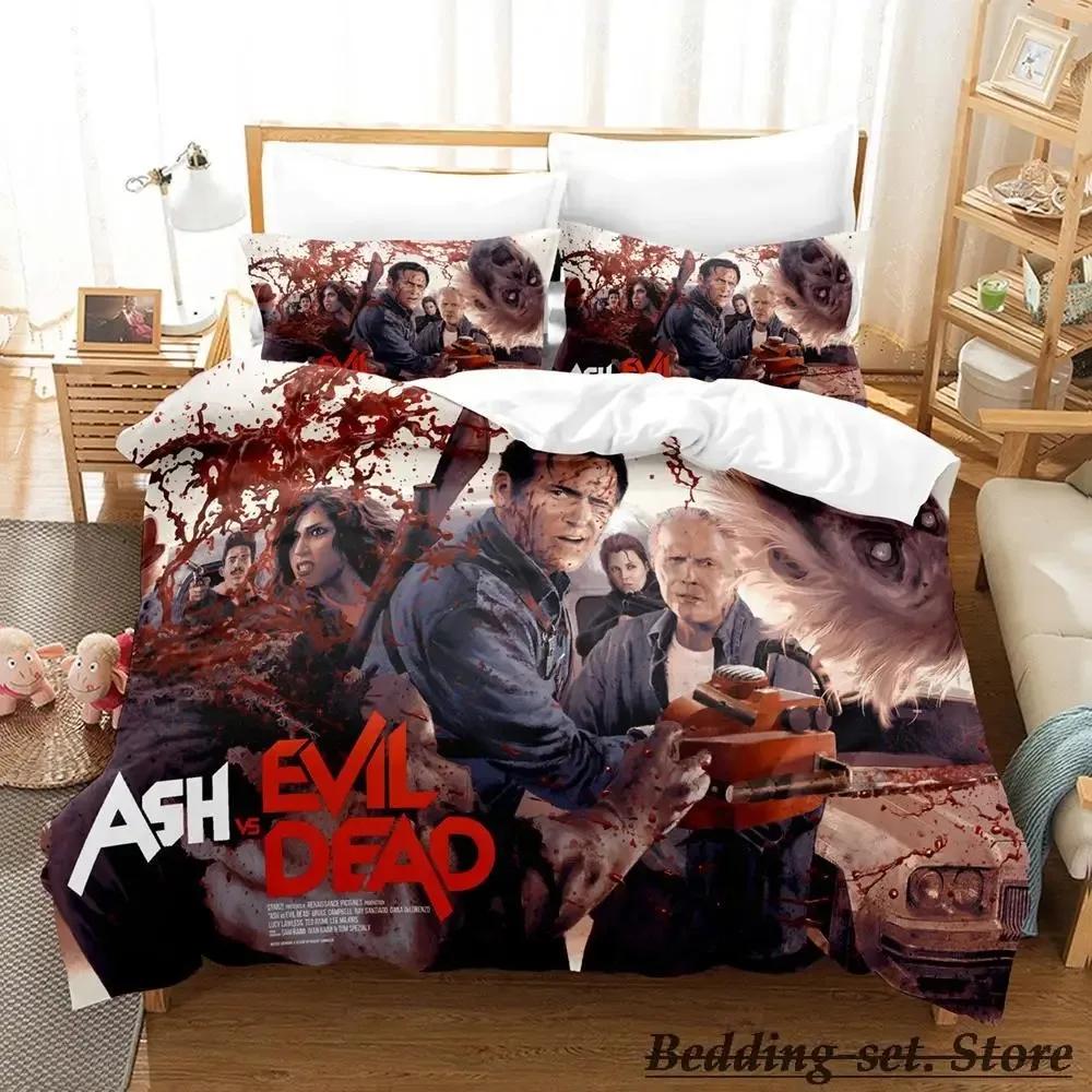 Ash VS Evil Dead Bedding Set Single Twin Full Queen King Size Bed Set Aldult Kid Bedroom Duvetcover Sets Anime parure de lit Bed