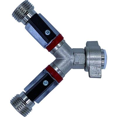 Stopcock, 2-way Stop Valve, for Regulator, Thread Sizes: 1 X 3/4 F and 2 X 3/4 M
