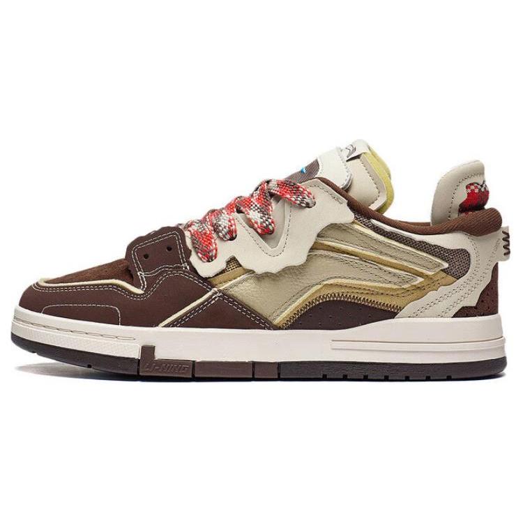 

Li Ning Wave PRO Cushioning, Wear Resistant Low top Skateboard Shoes Men s Brown Yellow AECT045-1
