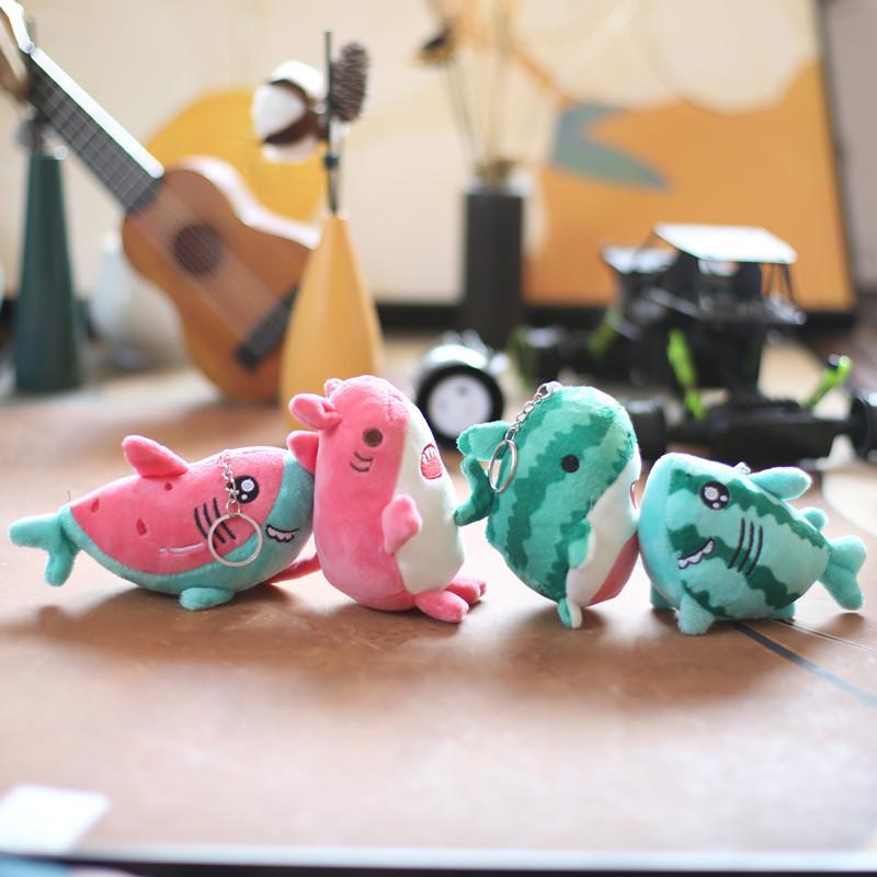 Charming Pink Shark Plush Toy Soft And Tiny Keychain For Bags And Keys