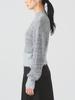 Ray Beams Women's Melange Rib High Neck Long Sleeve Knit Sweater, Gray Free