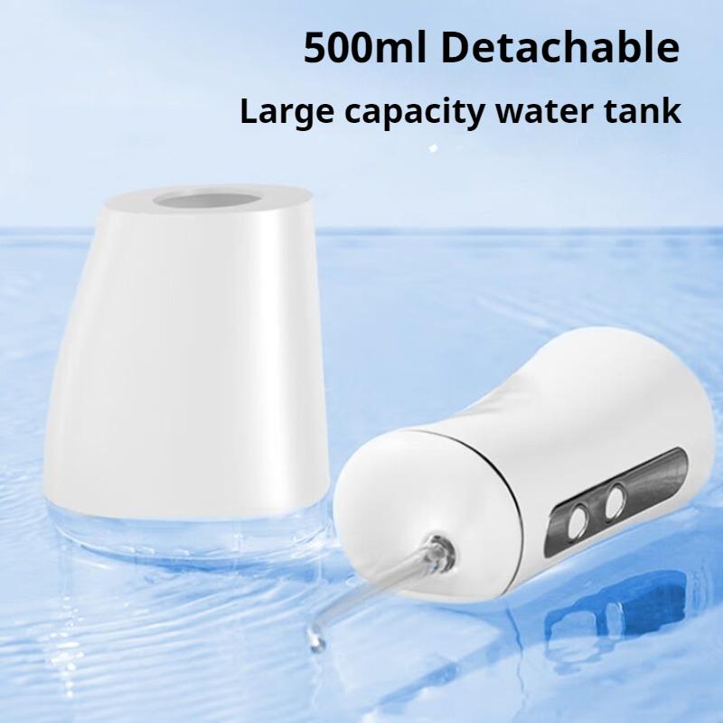 Handheld professional tooth flusher removes calculus micro-bubbles, deeply cleans tartar 500ml large water tank, and gives 4 nozzles as a gift.