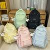 Schoolbag New Large Capacity Casual Backpack Simple Versatile High School College Class School Bag Solid Color Trend Travel Backpack