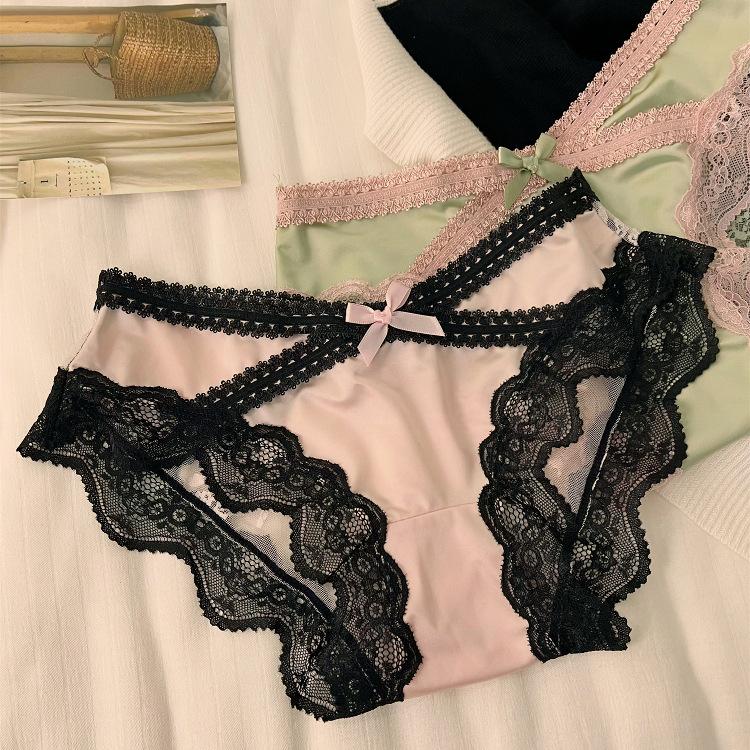 Girls Spring and Summer Thin New Sexy Lace Bow Triangle Underwear Einson