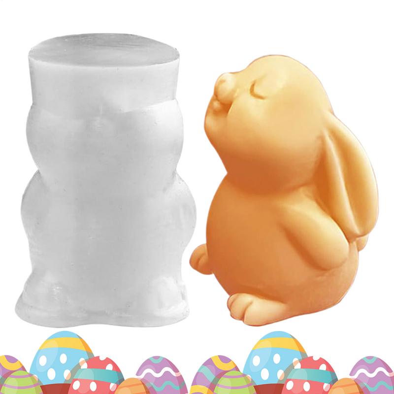Bunny Resin Molds Silicone Easter Bunny Shape Molds Adorable Easter Bunny Aromatherapy Plaster Mold For Candle Wax