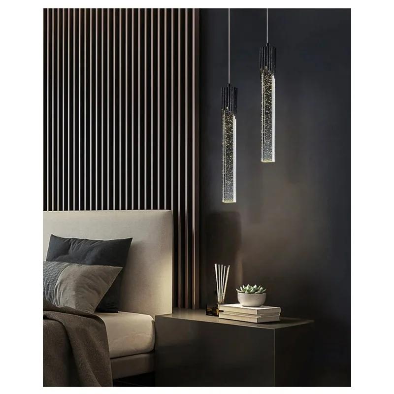 Modern Crystal Pendant Lamps Home Decor Bedside Hanging Light for Living Room  Bedroom Ceiling Chandelier Lights