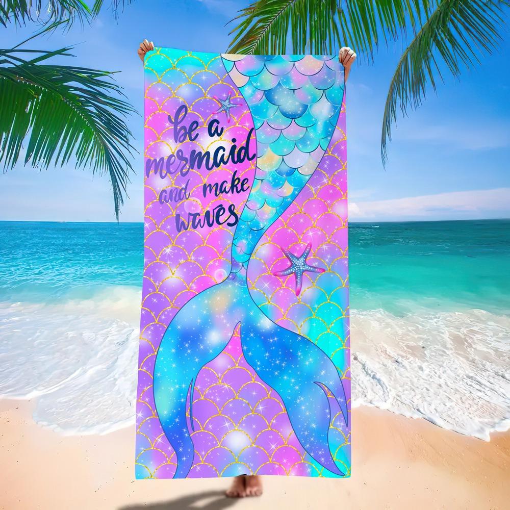 Black Gold Mandala Beach Towel Bohemian Floral Quick Dry Polyester Bath Towel for Summer Vacation Sandproof Swim Pool Blanket