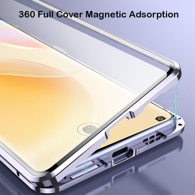 360 Double Sided Magnetic Glass Case For Huawei Nova 6 SE 7i 7 Pro 8 9 SE Cover Nova 11 9 10 12 Pro With Camera Lens Protection
