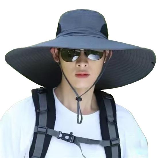 

Рыбацкая шляпа с регулируемым ремешком на подбородок, дышащей сеткой, водонепроницаемая, легкая, быстросохнущая, с широкими полями, защита от солнца темно-серого