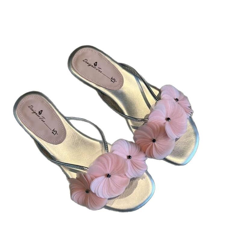Versatile Flat One-shoulder Shoes Women's Half-shoulder Slippers Flip-flops