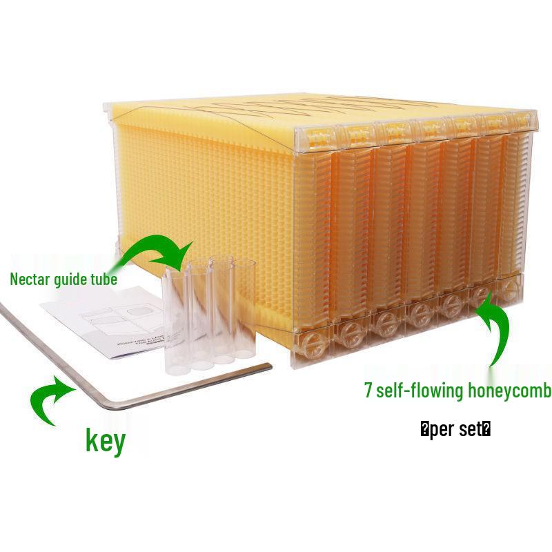 Самотечный улей из кедра, комплект: Автоматический медосбор, Отделка кипяченым воском, Стандартный улей и пчеловодческий инвентарь