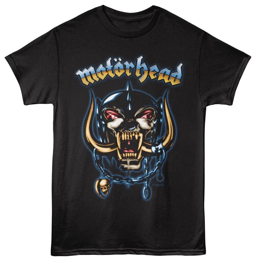 Motorhead Snaggletooth Mascot Gold Blue Neon Chains Men s T Shirt S