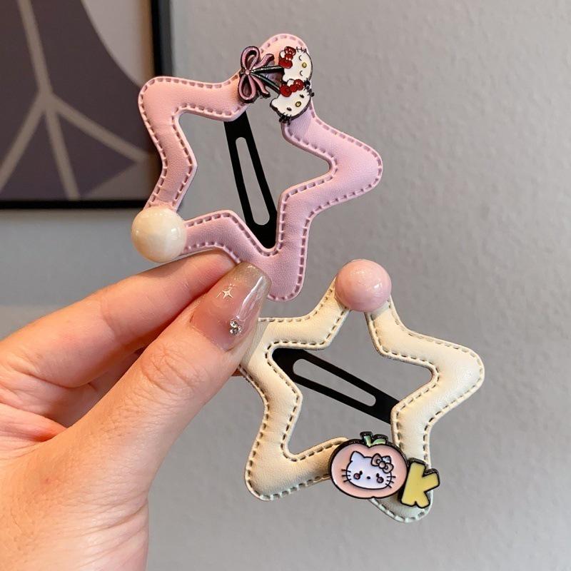 Children's Five-Pointed Star Hair Clip - Kitty BB Clip for Side Bangs, Sweet Dopamine Design.
