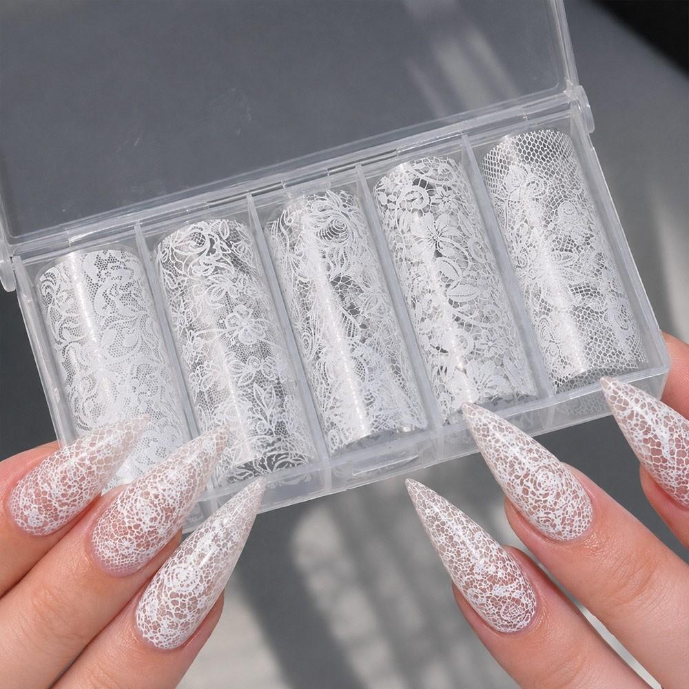 Laser Nail Foils Lace Design Nail Art Stickers Professional Nail Decorations  Manicure DIY
