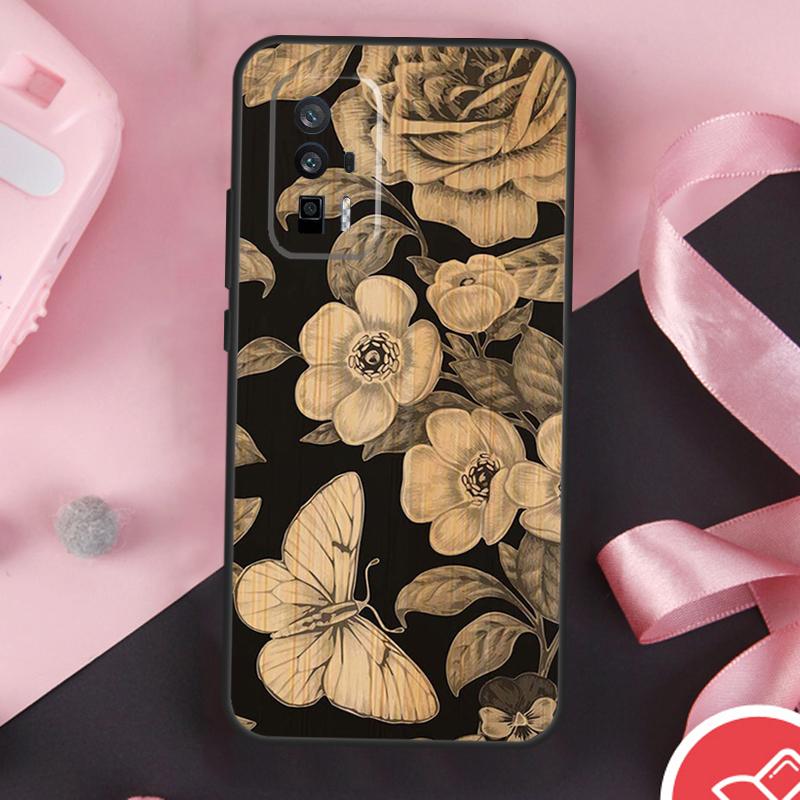 Tree Flower Bamboo Wood Case For Xiaomi 14 Ultra Mi 15 13 11T 12T 13T 14T Pro POCO X7 Pro X3 X5 X6 F5 F6 F7 Cover