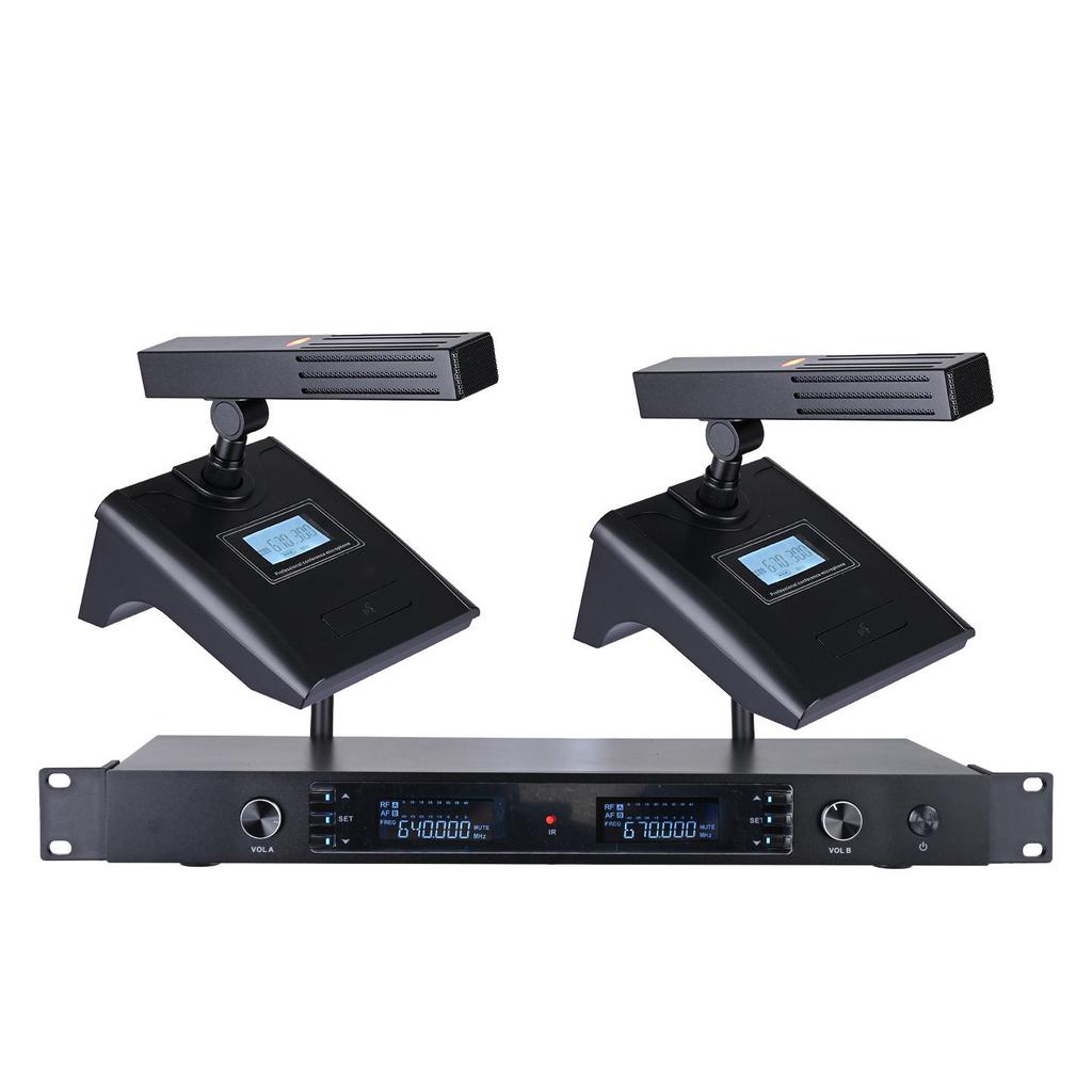 Wireless Dual Microphone Kit: KTV Singing, U Band Receiver, Infrared Frequency, Karaoke Home, Headset & Lavalier.