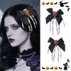 Rhinestone Ghost Claw Hair Clip Gothic Halloween Headwear Retro Skeleton Hand Hairpin  Women