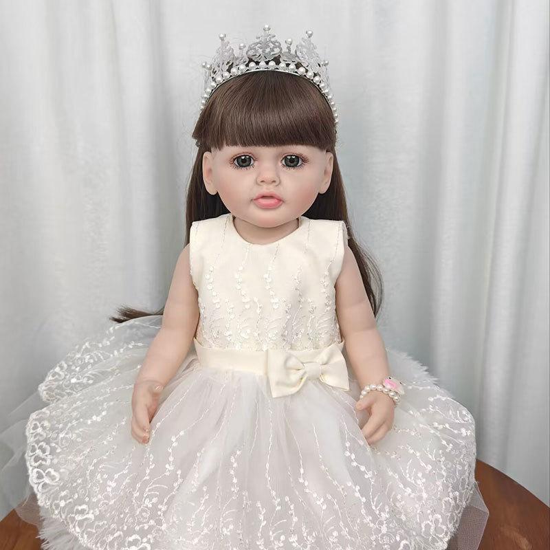 55CM Full Body Soft Silicone Reborn Toddler Doll Lifelike Soft Touch High Quality Doll Gifts for Children home Birthday Christmas gifts