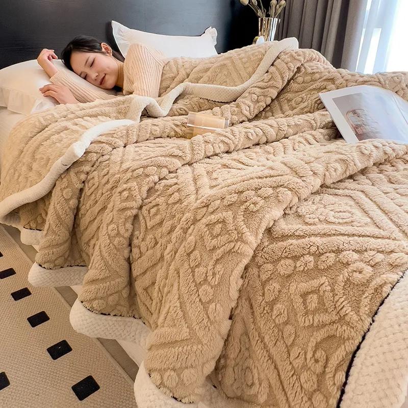 Super Soft Fluffy Lightweight Fleece Blanket Soft Warm Winter Blanket with Heat Retention Throw Lap Blanket Simple Solid Color