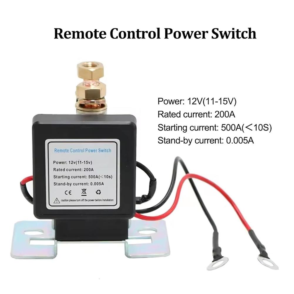 12V 24V Wireless Remote Battery Disconnect Switch Remote Start Warm-Up/Cool-Down High Current Capacity Stable Reliable