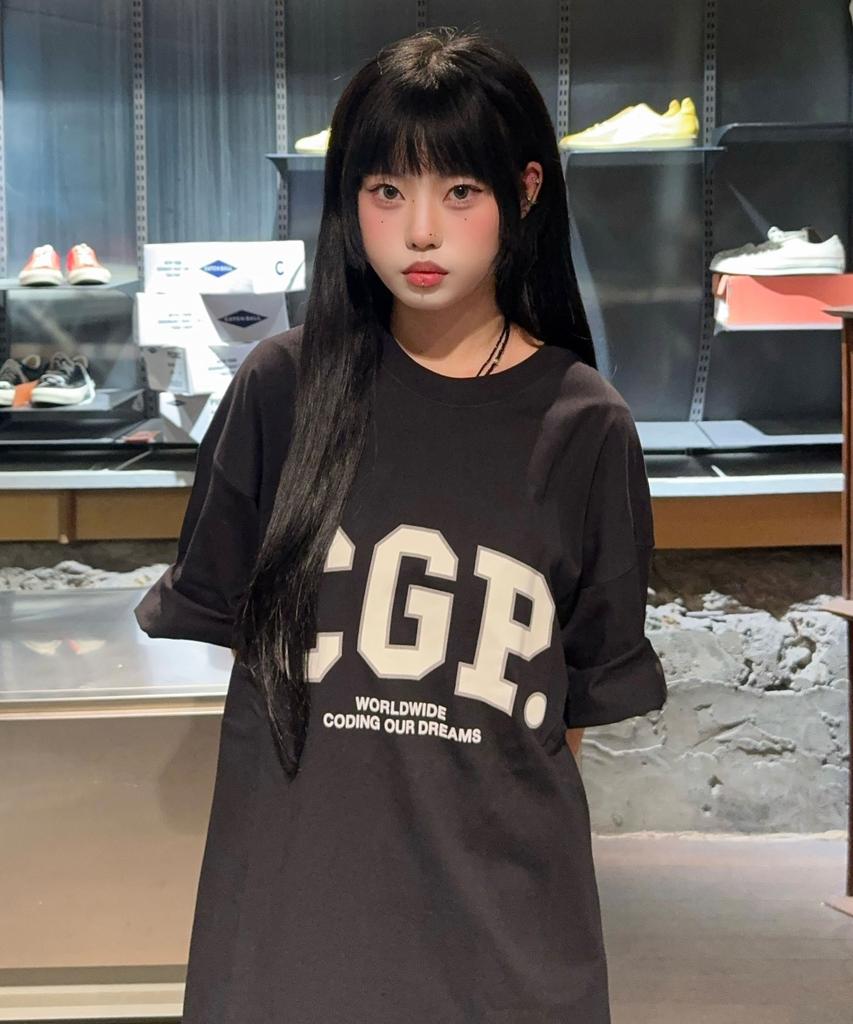 CGP Big Oversized Cgp Arch Logo Short Sleeve T-Shirt - Black