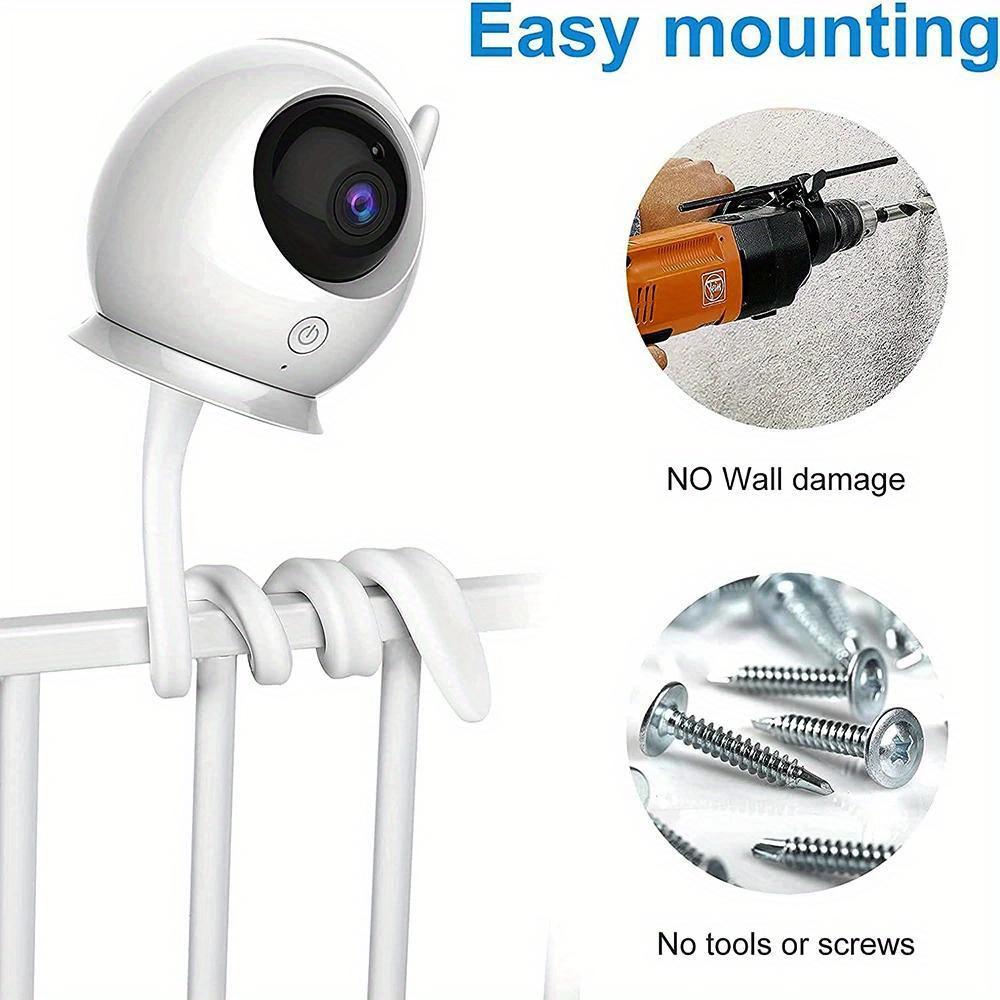 Camera Holder Stand Monitor Wall Mount Silica Gel Bracket Hole-Free Cradle Rod Hose Holder Flexible Twist Mounting