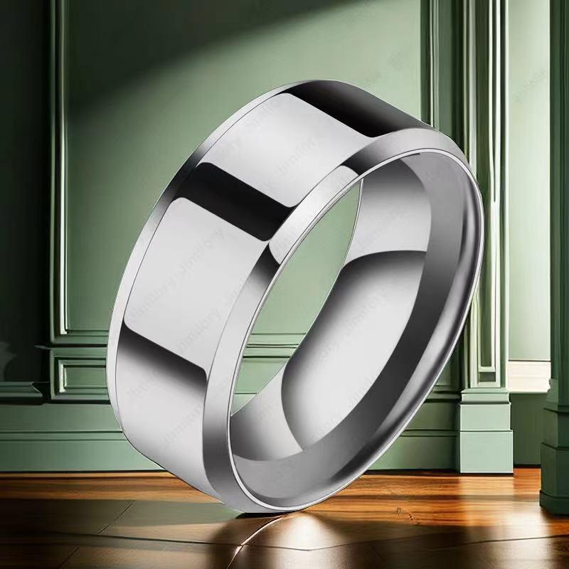 European & American Unisex Titanium Steel 4mm Fashion Ring