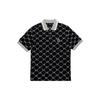 MLB Basic Logo All Over Stripe Short Sleeve Polo Shirt Men Polo Shirts Black 3LPQM3023-50BKS