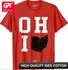 Ohio Map OH Home Shape Vintage Grunge Womens Kawaii Short Sleeve Pure Cotton Printed Tee Casual Streetwear