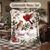 Birds Theme Throw Blanket Custom Name Text Personalized Blanket Soft Cozy Blanket for Home Sofa Bed