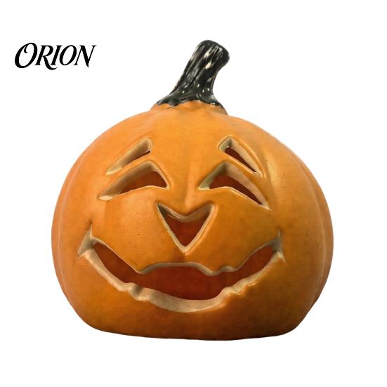 Halloween Atmosphere Light Creepy Pumpkin Light, Jack-O-Lantern Decoration, Scary Warm Glow Lamp Hollow for Indoor Outdoor Holiday Parties Smiling