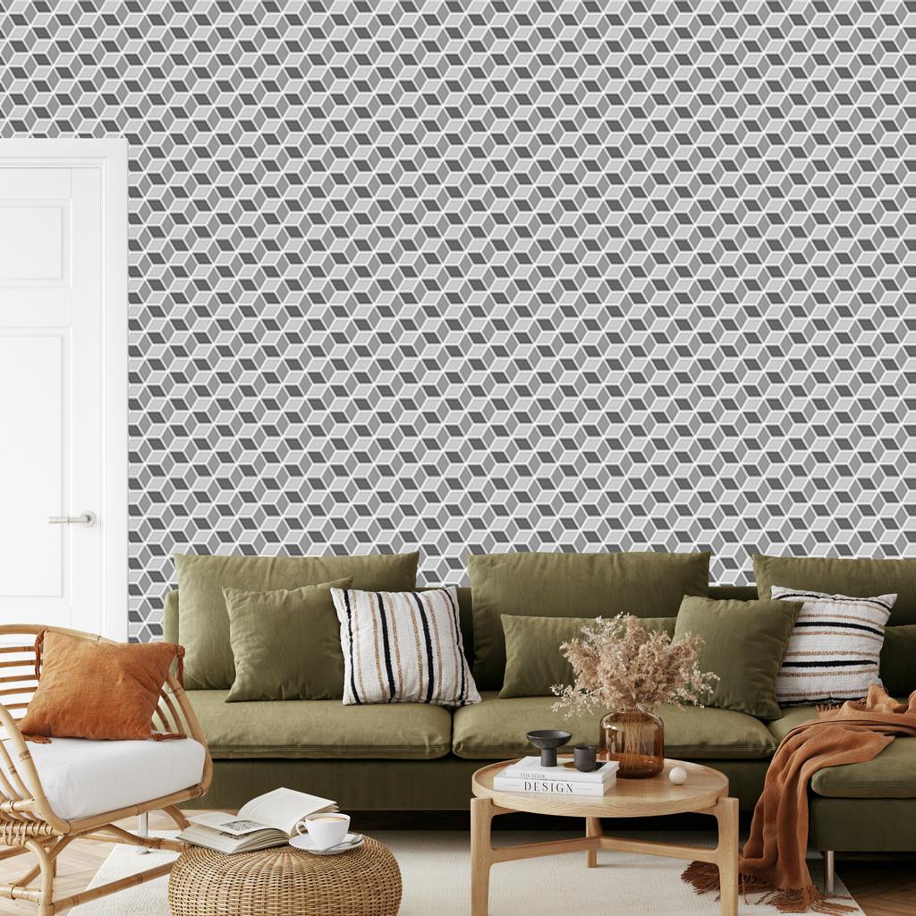 Geometric pattern and optical wallpaper for living room and bedroom 50x1000
