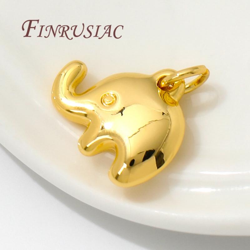18K Gold Plated Brass Elephant Shape Charms For Earrings Accessories Trendy Charm Pendants For Necklace Making DIY Findings
