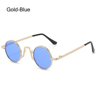 Retro Hip Hop Small Round Sunglasses for Women Men Circle Shades Metal Hippie Sun Glasses UV400 Protection Punk Eyewear